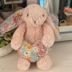 Jellycat Pink Bunny with Floral Accents